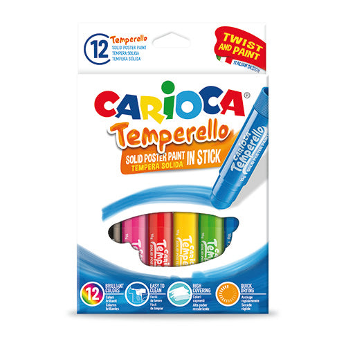 12 Sticks Guache Sólido Carioca Temperello