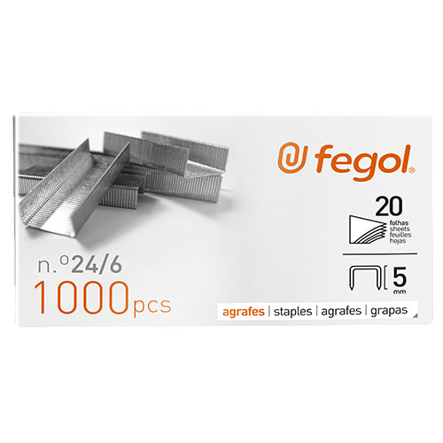 Agrafes 24/6 Fegol Cx.1000 Pack 10