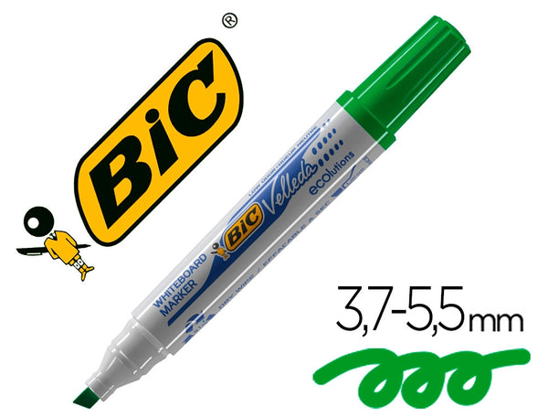 Marcador Quadro Branco Bic Velleda Verde 1751 Biselada Cx.12