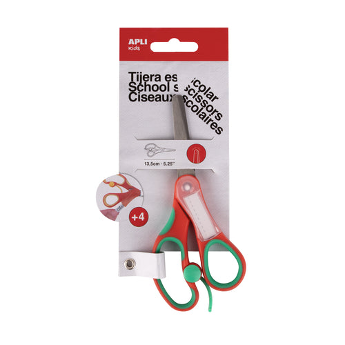 Tesoura Escolar com Nome Apli 13,5cm Vermelha