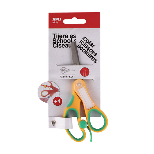 Tesoura Escolar com Nome Apli 13,5cm Amarela