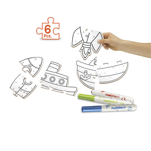 Kit Carioca Baby Puzzle Para Colorir - Transportes