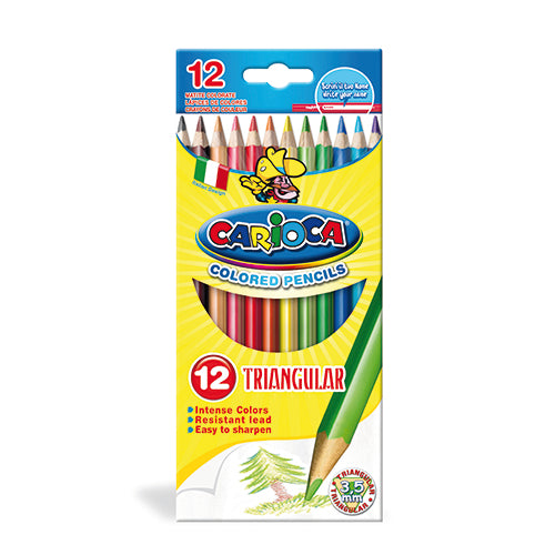 12 Lápis Cor Longos Carioca Triangular