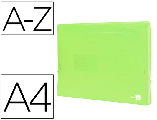 Portfólio A4 Acordeão 13 Divisórias Amarelo Fluorescente