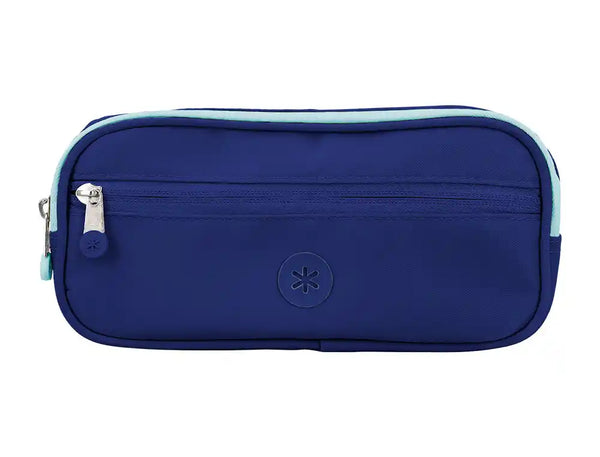 Estojo Escolar Antartik 3 Compartimentos Azul