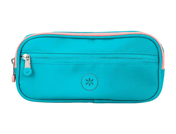 Estojo Escolar Antartik 3 Compartimentos Turquesa