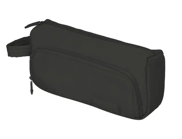 Estojo Escolar Minibag 2 Fechos Bolso Interior Preto