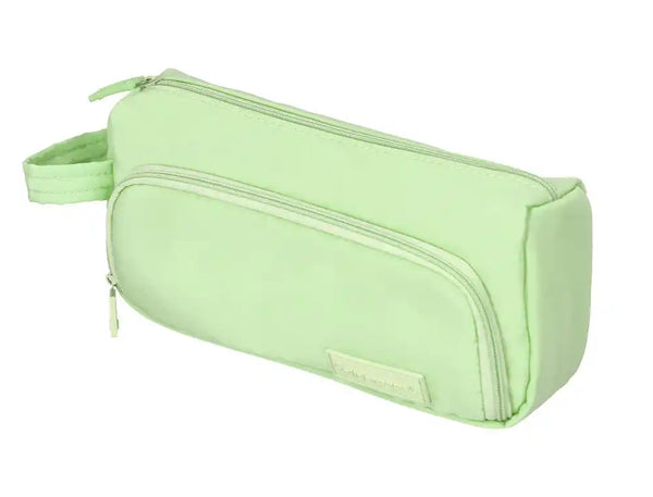 Estojo Escolar Minibag 2 Fechos Bolso Interior Verde Pastel
