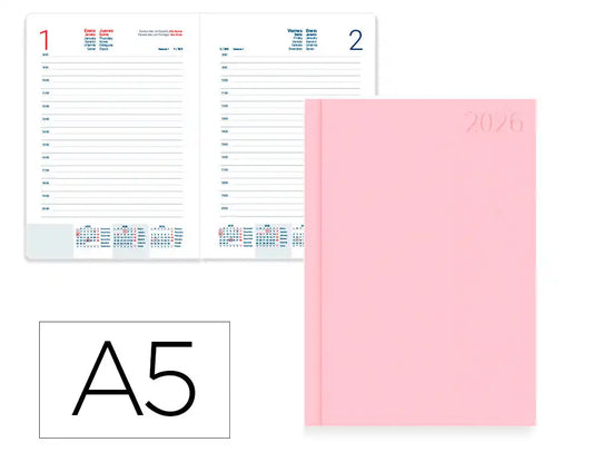 Agenda 2026 Diária Corfu 15x21cm Rosa