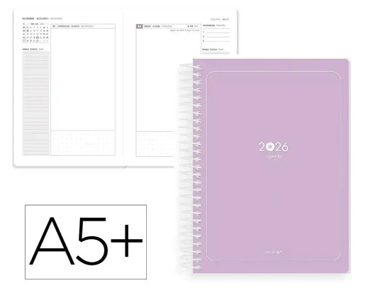 Agenda 2026 Diária Espiral Antartik Essentials A5+ Lilás