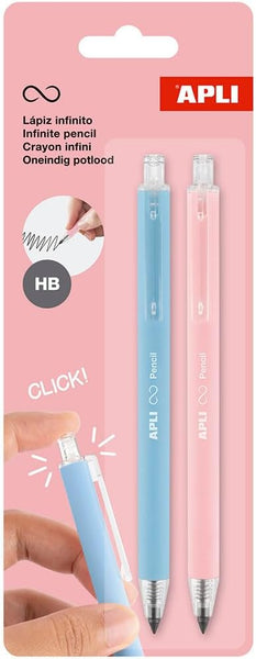 Lapiseira Infinita Apli HB Retrátil Azul/Rosa 2 Uni 20066