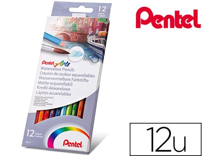 Lápis Cor Longos Aguarela Pentel Cx.12