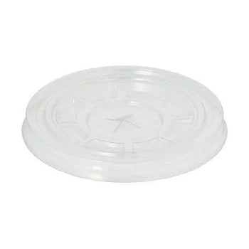 Tampa PET Redonda 9,5cm Transparente Rasa C/ Orificio 50un