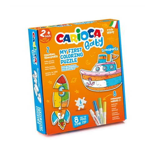 Kit Carioca Baby Puzzle Para Colorir - Transportes