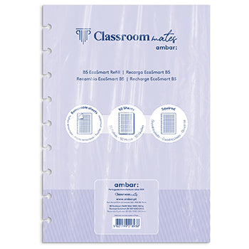 Recarga Caderno Inteligente Ambar Ecosmart B5 Xadrez 50 Fls