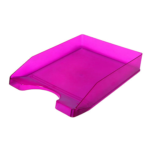 Tabuleiro plástico rosa translucido