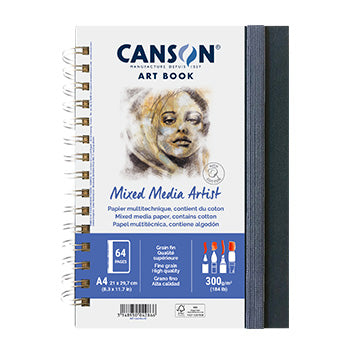 Caderno Canson Artbook Mixed Media Artist A4 300gr 56 Folhas