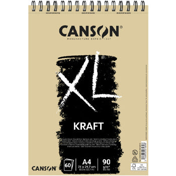 Bloco Espiralado Canson XL Kraft A4 90gr 60F