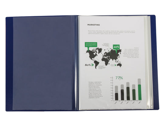 Portfólio A4 80 Bolsas Azul