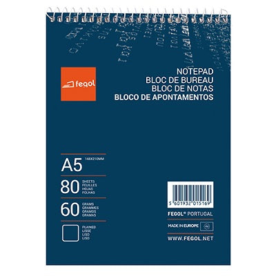 Bloco Notas A5 Espiral Liso 80Fls