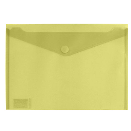 Bolsa Tipo Envelope A4 Com Velcro Amarelo Translúcido