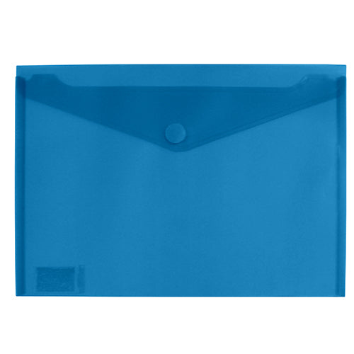 Bolsa Tipo Envelope A4 Com Velcro Azul Translúcido