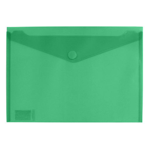 Bolsa Tipo Envelope A4 Com Velcro Verde Translúcido