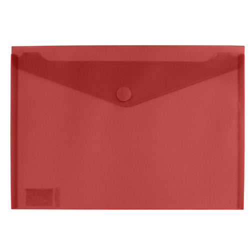 Bolsa Tipo Envelope A4 Com Velcro Vermelho Translúcido