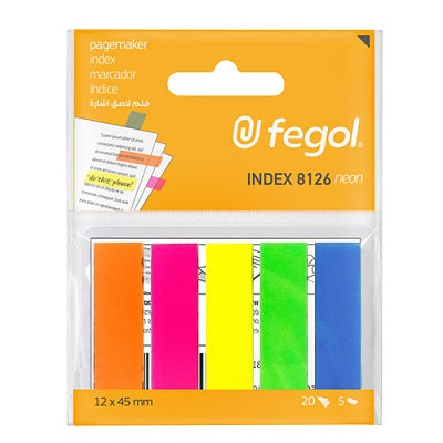 Index Aderente 12x42mm Neon (5x20Folhas)