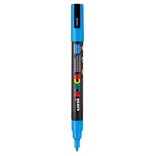 Marcador Permanente Uni Posca PC-3M Azul Céu (Fino 0.9-1.3mm