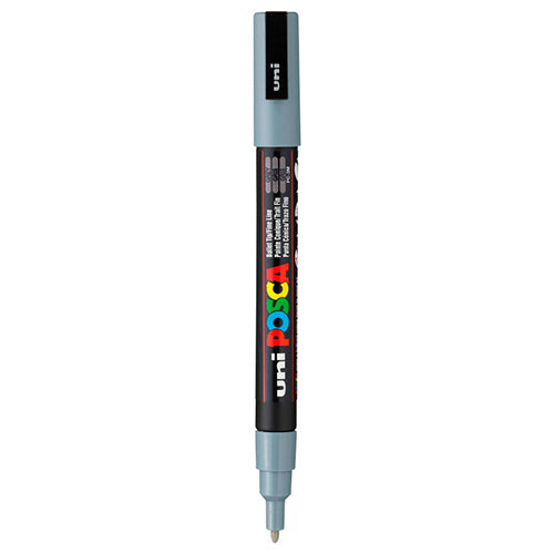 Marcador Permanente Uni Posca PC-3M Cinza (Fino 0.9-1.3mm)