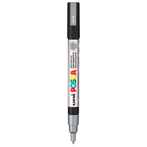 Marcador Permanente Uni Posca PC-3M Prata (Fino 0.9-1.3mm)