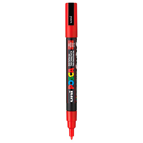 Marcador Permanente Uni Posca PC-3M Vermelho (Fino 0.9-1.3mm