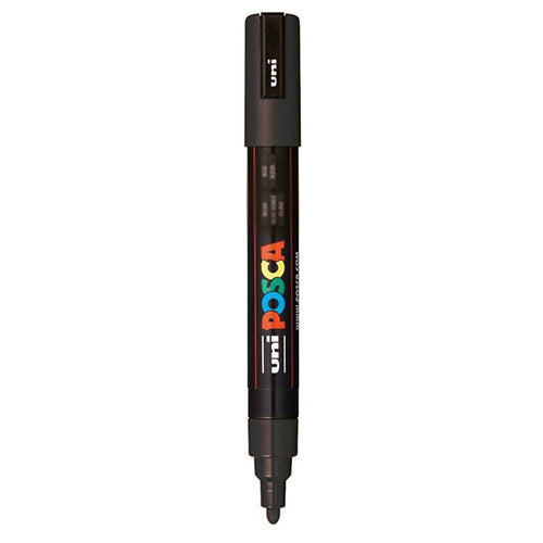 Marcador Permanente Uni Posca PC-5M Preto (Médio 1.8-2.5mm)