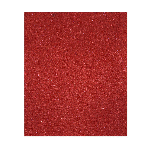 Placa Borracha Eva Brilhante Glitter Vermelho 40X60 Pack 5