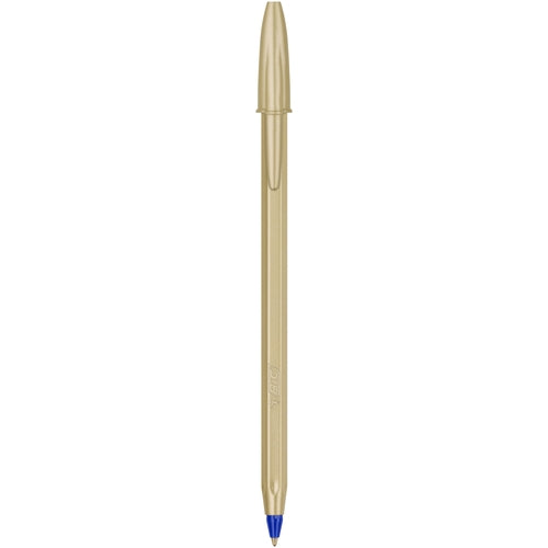 Esferográfica Bic Cristal Glacé Dourado Tinta Azul
