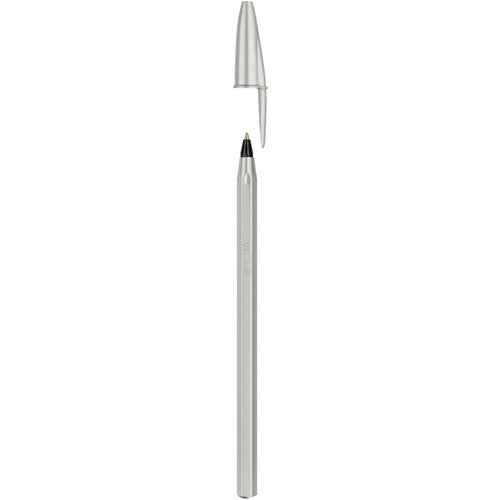 Esferográfica Bic Cristal Glacé Prateado Tinta Preta