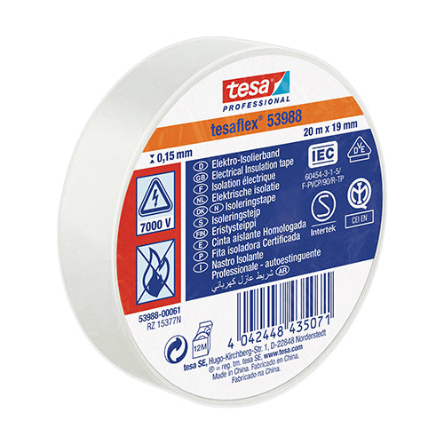 Fita Adesiva Isoladora 19mmX20mt Tesa 53988 Branco