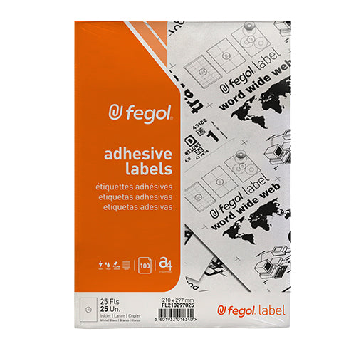 Blister Etiquetas 210x297mm Fegol 25 Folhas A4