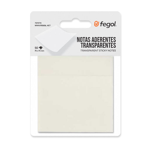 Bloco Notas Aderentes 75X75MM Transparentes 50Fls