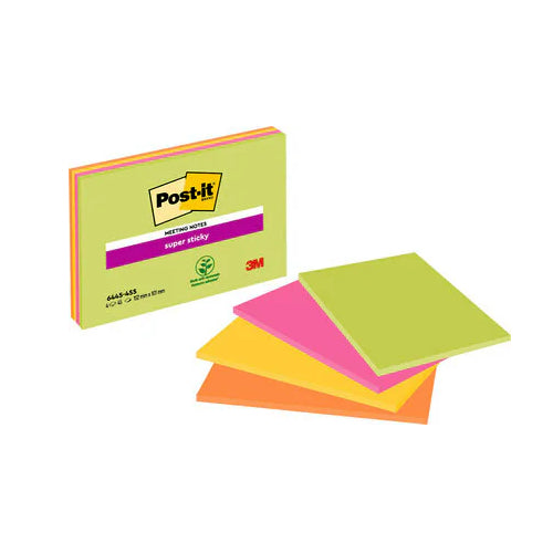 Bloco Notas Aderentes Post-It 101X152 Super Sticky 45 Fls X4