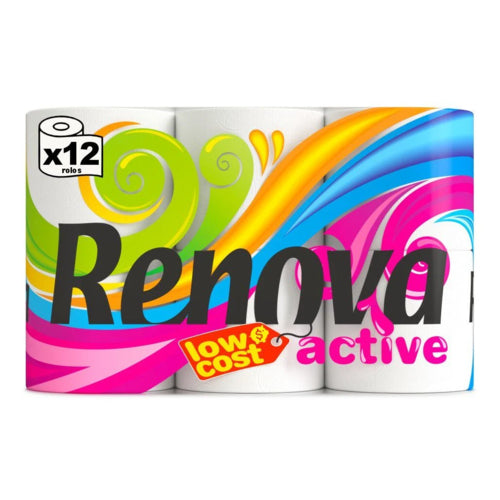 Papel Higiénico Doméstico Renova Active 12 Rolos