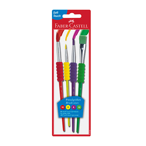 4 Pincéis Faber-Castell Soft Touch Sortidos (481600)