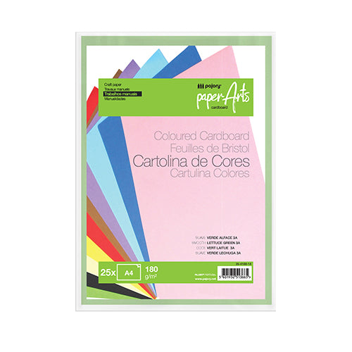 Pack 25 Cartolinas A4 180gr Verde Alface