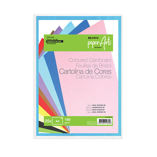 Pack 25 Cartolinas A4 180gr Azul Oceano