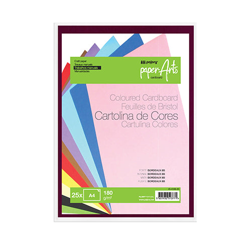 Pack 25 Cartolinas A4 180gr Bordeaux