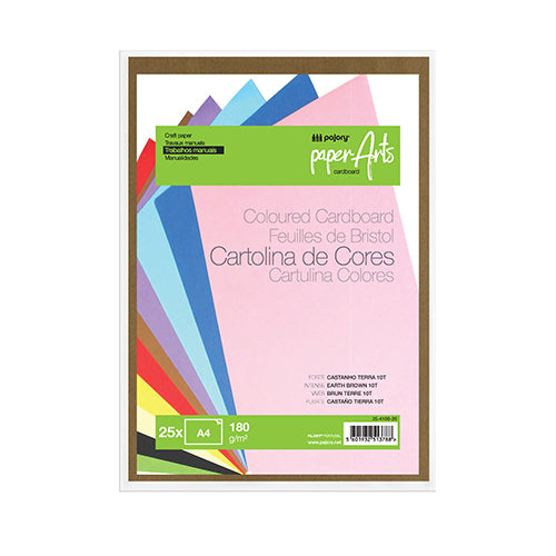 Pack 25 Cartolinas A4 180gr Castanho Terra