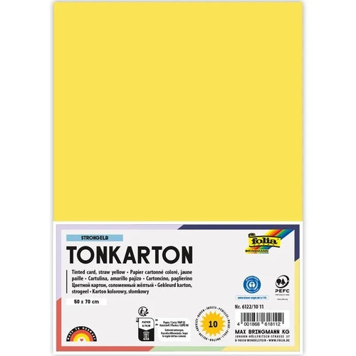 Cartolinas 50X70cm 220gr Amarelo Limão 6122/10-12 Pack 10