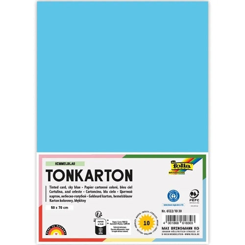 Cartolinas 50X70cm 220gr Azul Céu 6122/10-30 Pack 10