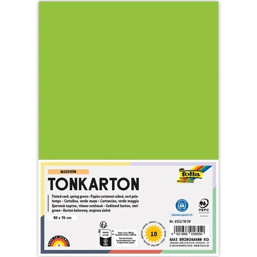 Cartolinas 50X70cm 220gr Verde Primavera 6122/10-50 Pack 10